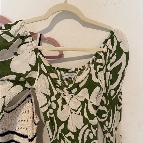 Floral Green and White Maxi Dress - Picture 3 of 5